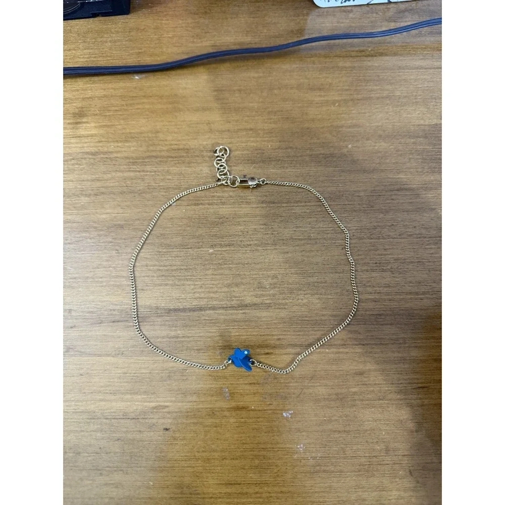 Marc By Marc Jacobs Blue Butterfly Necklace Pendant Insect Enamel Crystal Chain